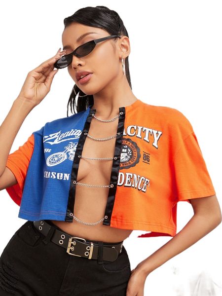 motorcycle & letter graphic drop shoulder chain detail tee t6a6#, White
motorcycle & letter graphic drop shoulder chain detail tee t6a6#, White