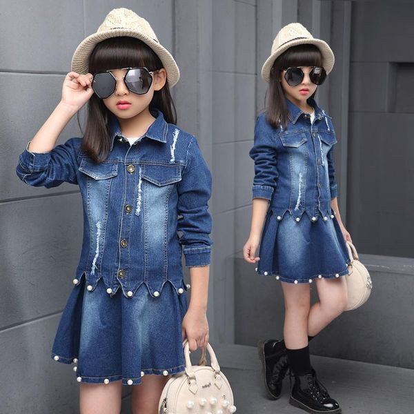 clothing sets 2022 spring girls denim suit children's set female child pearls splicing coat + skirt twinsets kids clothes x322, White
clothing sets 2022 spring girls denim suit children's set female child pearls splicing coat + skirt twinsets kids clothes x322, White