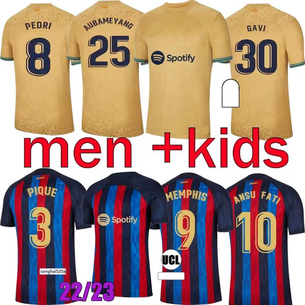 camisetas de football memphis pedri adama auba soccer jersey ferran 22 23 ansu fati 2022 2023 gavi f. de jong barcelona dest kit shirt men, Black;yellow 
camisetas de football memphis pedri adama auba soccer jersey ferran 22 23 ansu fati 2022 2023 gavi f. de jong barcelona dest kit shirt men, Black;yellow