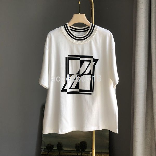 women's t-shirt nanyou quality short sleeve t-shirt spring and summer celebrity temperament casual loose thin, White
women's t-shirt nanyou quality short sleeve t-shirt spring and summer celebrity temperament casual loose thin, White