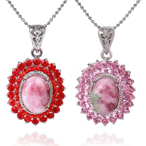 pink crystal pendant necklaces bead natural stone zircon cz stone with silver color chain jewelry for women
pink crystal pendant necklaces bead natural stone zircon cz stone with silver color chain jewelry for women
