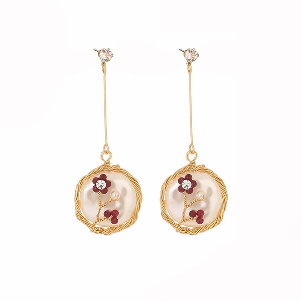 fashion designers accessories european and american hand-wrapped natural stone flower round pendant long tassel red show white earrings outd, Silver
fashion designers accessories european and american hand-wrapped natural stone flower round pendant long tassel red show white earrings outd, Silver