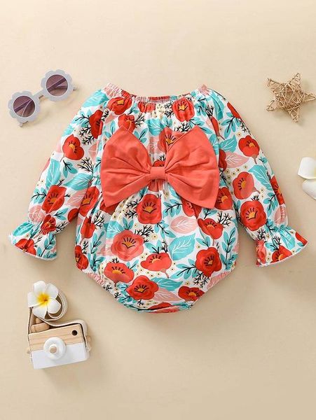 baby printed large bow vest she, Blue