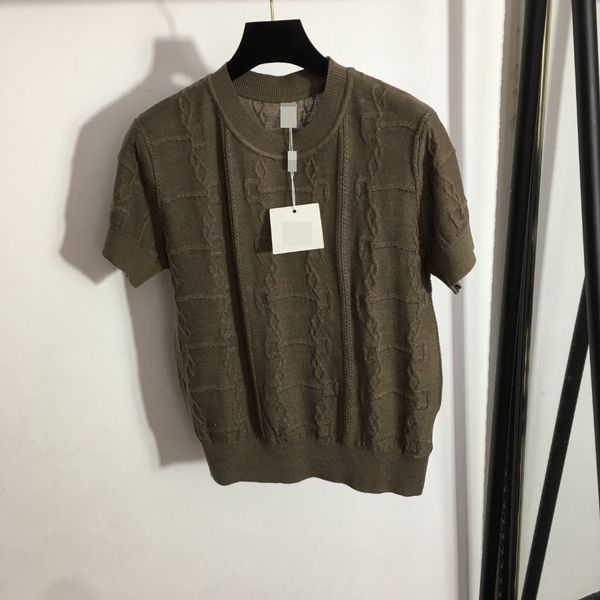 803 l 2022 milan runway autumn summer brand same style sweater short sleeve crew neck pullover black khaki womens meiyi, White;black
803 l 2022 milan runway autumn summer brand same style sweater short sleeve crew neck pullover black khaki womens meiyi, White;black