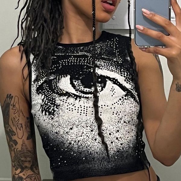 women's tanks & camis round collar printing a midriff vest cultivate women's morality, White
women's tanks & camis round collar printing a midriff vest cultivate women's morality, White