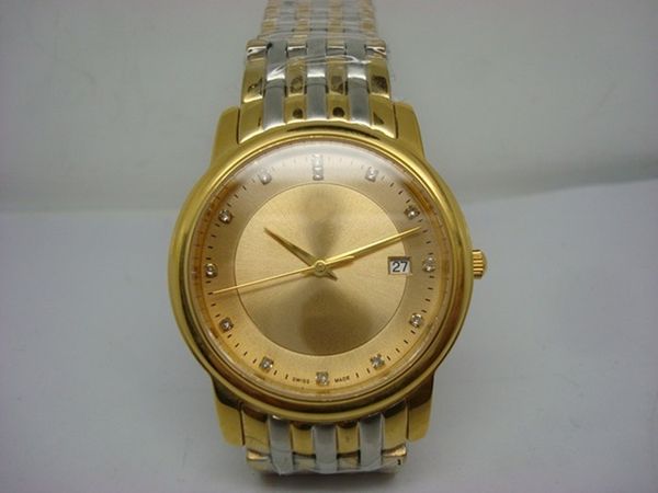 mans business style watch quarz movement 36mm gold face two tone color stainless steel band om18, Slivery;brown
mans business style watch quarz movement 36mm gold face two tone color stainless steel band om18, Slivery;brown