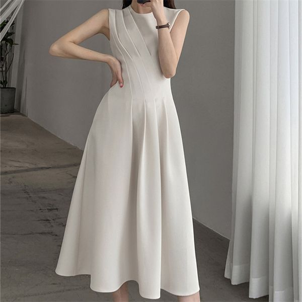 spring summer o neck solid color sleeveless chic dress for women's french waist show thin temperament goddess fan dress 220516, Black;gray
spring summer o neck solid color sleeveless chic dress for women's french waist show thin temperament goddess fan dress 220516, Black;gray