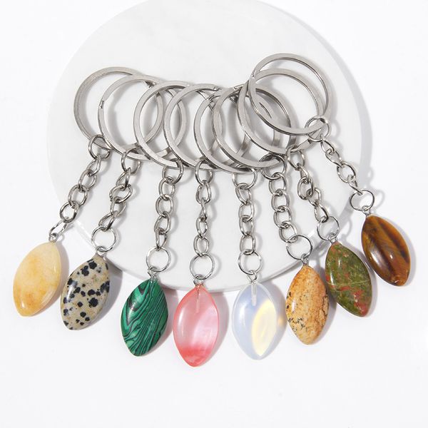oval leaf natural stone keychain agates pendant key ring for women men car key holder handbag hangle accessories jewelry, Silver
oval leaf natural stone keychain agates pendant key ring for women men car key holder handbag hangle accessories jewelry, Silver