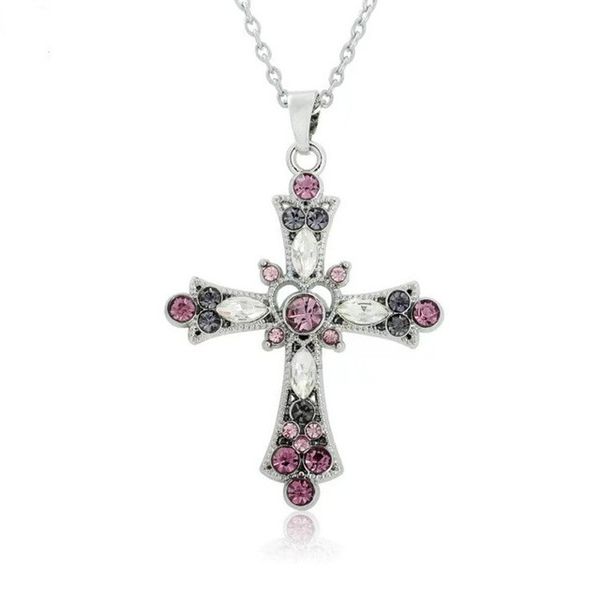 vintage color crystal cross virgin pendant necklace charm lady rhinestone religious belief jewelry party necklace festival gift, Silver
vintage color crystal cross virgin pendant necklace charm lady rhinestone religious belief jewelry party necklace festival gift, Silver
