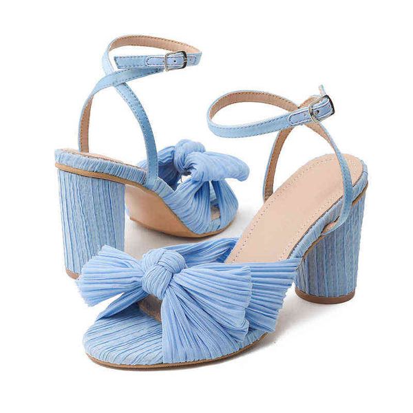 ankle strap sandals women pleated bow thick high heel summer women sandals party wedding shoes women elegant dress 220528, Black
ankle strap sandals women pleated bow thick high heel summer women sandals party wedding shoes women elegant dress 220528, Black