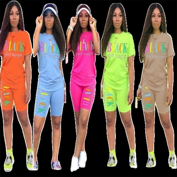 women summer letter print short sleeve tshirt knee length shorts suit two piece set sporting tracksuit outfit gl5249 y200512, White
women summer letter print short sleeve tshirt knee length shorts suit two piece set sporting tracksuit outfit gl5249 y200512, White