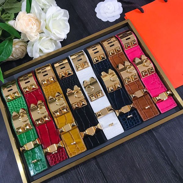 popular brand crocodile genuine leather bracelet for women stainless steel bracelet gold hardwear, Golden;silver
popular brand crocodile genuine leather bracelet for women stainless steel bracelet gold hardwear, Golden;silver