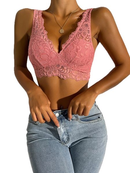 solid lace bralette y0bv#, Black;red 
solid lace bralette y0bv#, Black;red
