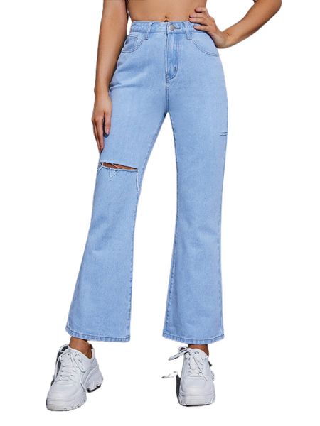 ripped flare leg jeans 66ew#, Blue
ripped flare leg jeans 66ew#, Blue
