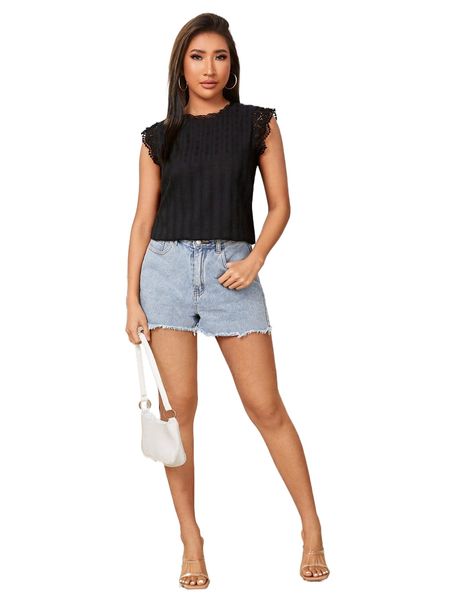 tall contrast guipure lace 6341#, White