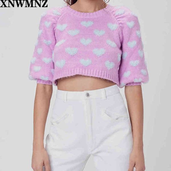 xnwmnz women pink pullover sweaters for love female o neck puff sleeve long lemons cropped knitwears autumn za fall 210513, White;black
xnwmnz women pink pullover sweaters for love female o neck puff sleeve long lemons cropped knitwears autumn za fall 210513, White;black