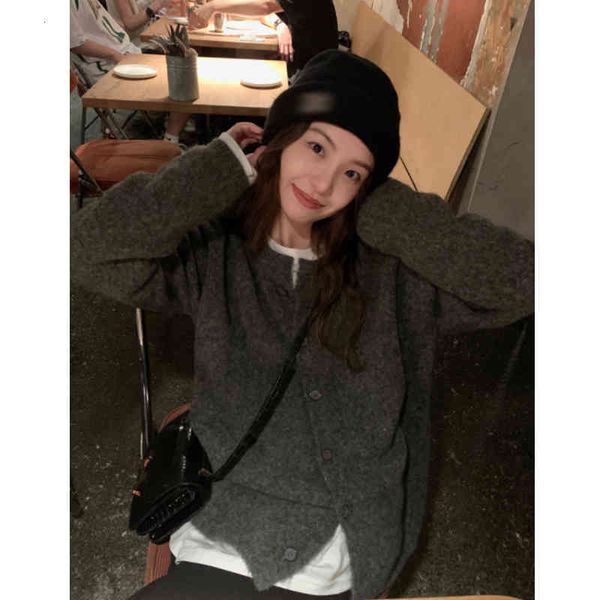 women's knits & tees 21fw loose grey knitted cardigan women's autumn winter mohair sweater coat fashion korean casual wear y75c, White
women's knits & tees 21fw loose grey knitted cardigan women's autumn winter mohair sweater coat fashion korean casual wear y75c, White