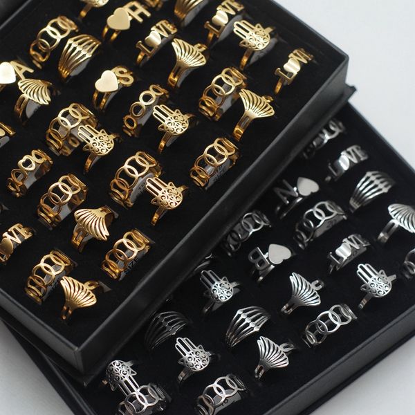 wholesale 36pcs lots silver gold plated stainless steel rings size 17-21 mix women hnad heart wedding luxury fashion jewelry lovers party gi, Golden;silver
wholesale 36pcs lots silver gold plated stainless steel rings size 17-21 mix women hnad heart wedding luxury fashion jewelry lovers party gi, Golden;silver