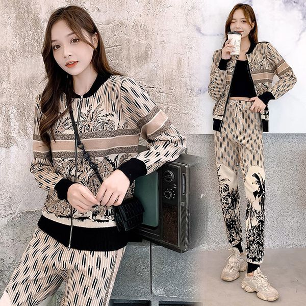 women's tracksuits designer 2021 autumn winter new loose coconut tree stripe knitted cardigan sweater pants two piece suit fashion zdxl, Gray
women's tracksuits designer 2021 autumn winter new loose coconut tree stripe knitted cardigan sweater pants two piece suit fashion zdxl, Gray