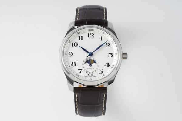 2022 new luxury men's watch stainless steel case automatic mechanical movement white dial diameter 40mm leather bracelet waterproof, Slivery;brown
2022 new luxury men's watch stainless steel case automatic mechanical movement white dial diameter 40mm leather bracelet waterproof, Slivery;brown