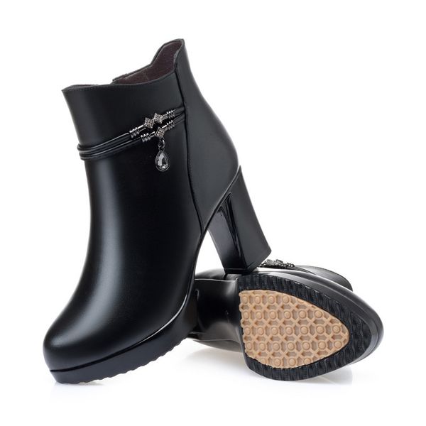 2022 new wool winter cow leather boots woman thick heel fashion platform high heels booties for women, Black
2022 new wool winter cow leather boots woman thick heel fashion platform high heels booties for women, Black