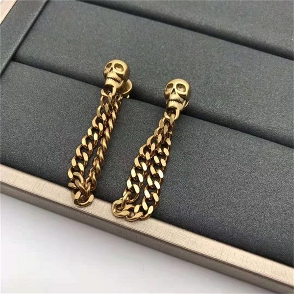 2022 36% off designer jewelry skull long clavicle chain fashion temperament earrings 925 silver needle, Golden
2022 36% off designer jewelry skull long clavicle chain fashion temperament earrings 925 silver needle, Golden