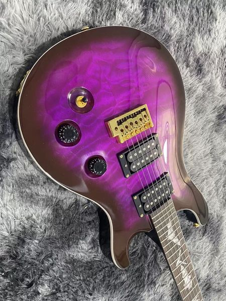 purple prs electric guitar neck through body water ripples maple fingerboard rosewood frets 24 inlays bat gold hardware
purple prs electric guitar neck through body water ripples maple fingerboard rosewood frets 24 inlays bat gold hardware