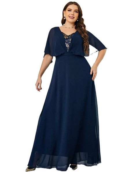 plus plant pattern contrast sequin cloak sleeve chiffon bridesmaid dress h7t4#, Black
plus plant pattern contrast sequin cloak sleeve chiffon bridesmaid dress h7t4#, Black