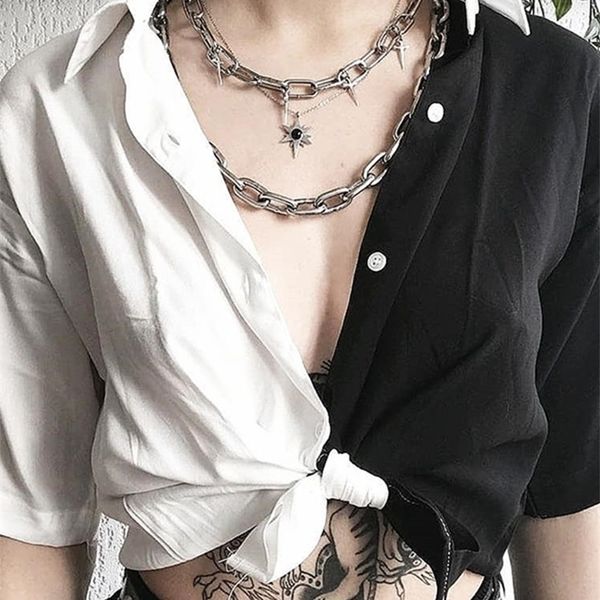 insgoth harajuku loose black white patchwork shirt streetwear fashion casual tees korean crop t-shirts 220407
insgoth harajuku loose black white patchwork shirt streetwear fashion casual tees korean crop t-shirts 220407