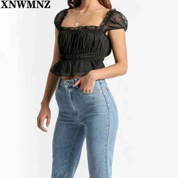 xnwmnz mesh black square collar women tee fashion ruffles lace cropped tshirt vintage summer t shirt womens 210513, White
xnwmnz mesh black square collar women tee fashion ruffles lace cropped tshirt vintage summer t shirt womens 210513, White