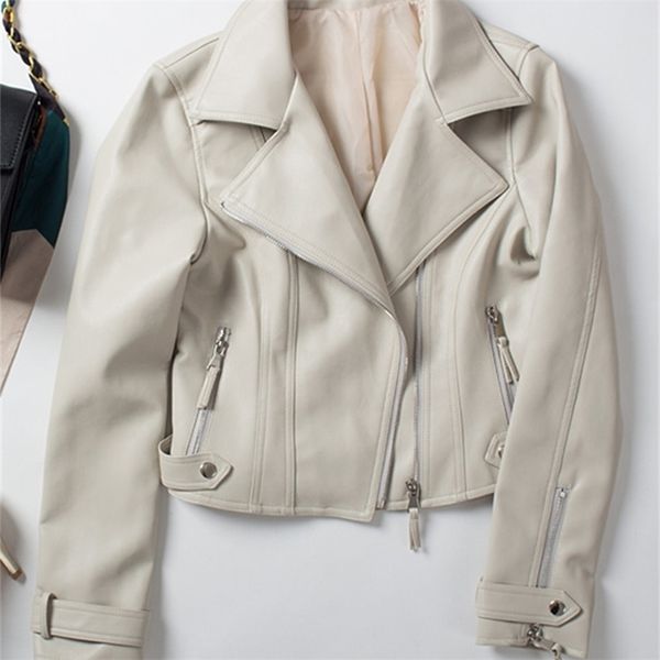 ailegogo spring autumn women slim pu faux soft leather short jacket moto biker turn down collar female zipper coat outwear 220815, Black
ailegogo spring autumn women slim pu faux soft leather short jacket moto biker turn down collar female zipper coat outwear 220815, Black