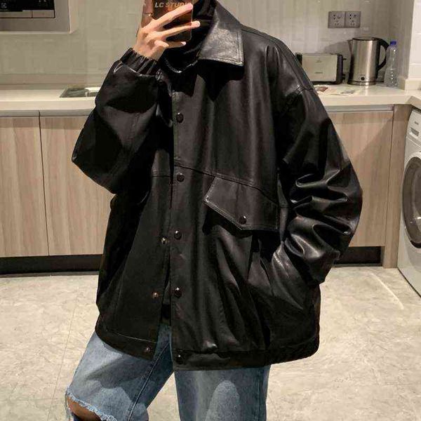 winter black leather jacket thin loose moto 2022 spring fashion streetwear man outerwear biker coats t220728
winter black leather jacket thin loose moto 2022 spring fashion streetwear man outerwear biker coats t220728