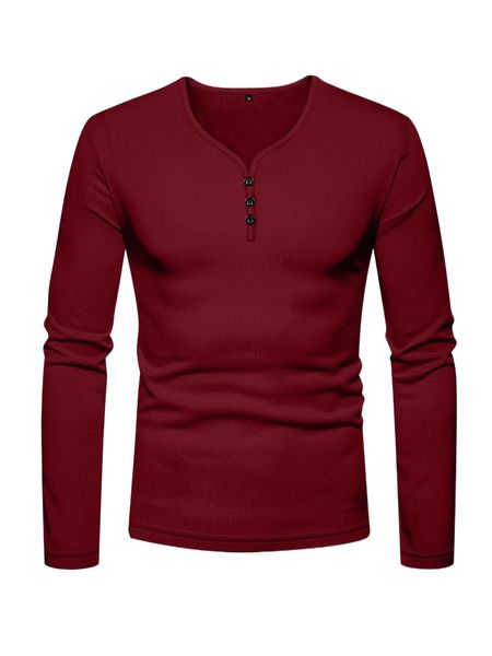 men button front solid tee q0hn#, White;black