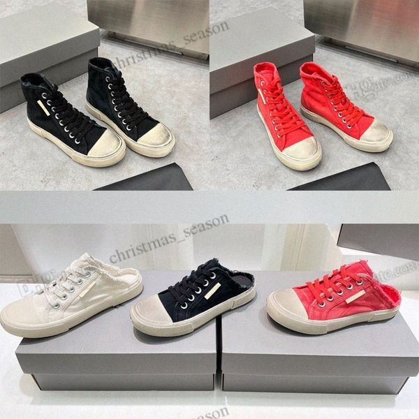 2022 classic fashion new vintage distressed canvas shoes paris high wash old effect vulcanized sole half slippers black white red couple rub
2022 classic fashion new vintage distressed canvas shoes paris high wash old effect vulcanized sole half slippers black white red couple rub