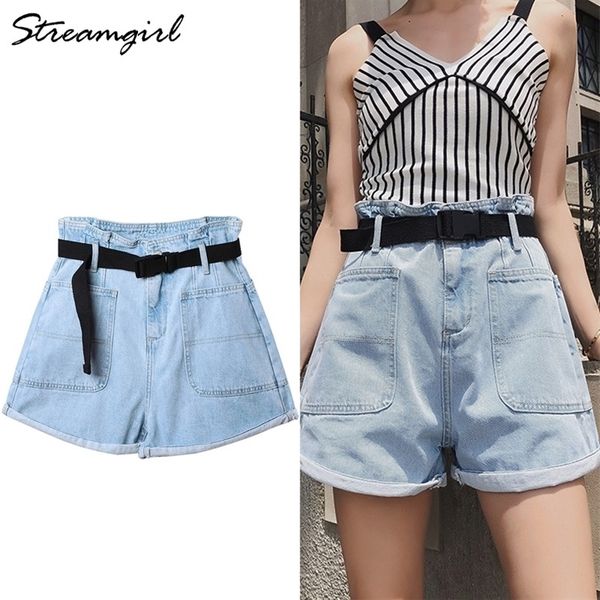 women s summer shorts denim high waisted with belt loose short jeans women denim shorts with pockets jeans short woman casual 210306, White;black
women s summer shorts denim high waisted with belt loose short jeans women denim shorts with pockets jeans short woman casual 210306, White;black