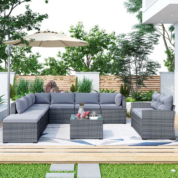 outdoor terrace large wicker sofa set for garden backyard porch and poolside grey grey cushions
outdoor terrace large wicker sofa set for garden backyard porch and poolside grey grey cushions