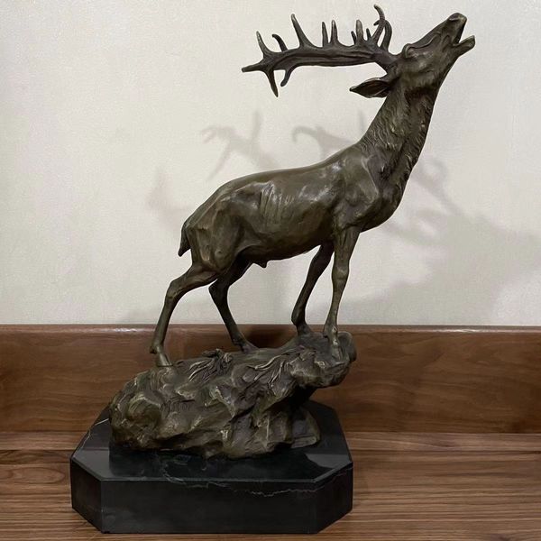 36cm bronze elk statue sika deer sculpture wildlife animal bronze figurine home office decoration ornament gifts, Silver
36cm bronze elk statue sika deer sculpture wildlife animal bronze figurine home office decoration ornament gifts, Silver