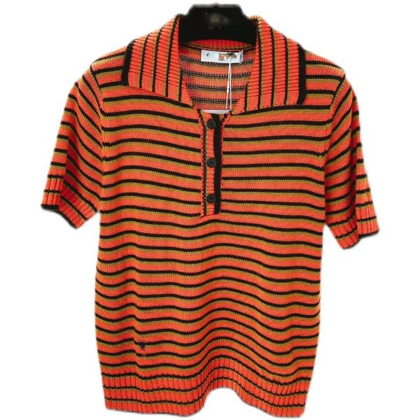 213 xl 2022 milan runway spring summer brand same style sweater short sleeve lapel neck striped pullover womens feiting, White;black
213 xl 2022 milan runway spring summer brand same style sweater short sleeve lapel neck striped pullover womens feiting, White;black