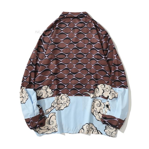 men's full printed shirt long sleeve turn-down collar shirts for men male top, White;black
men's full printed shirt long sleeve turn-down collar shirts for men male top, White;black