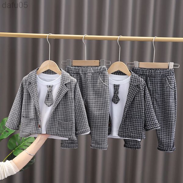 spring autumn children baby boys clothing set toddler plaid clothing suits kids gentleman past t-shirt pants 3 pcs/set clothing l220808, White
spring autumn children baby boys clothing set toddler plaid clothing suits kids gentleman past t-shirt pants 3 pcs/set clothing l220808, White