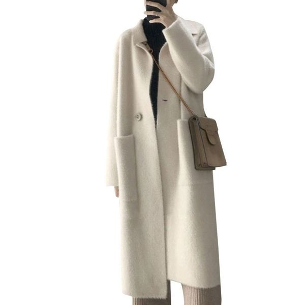 women vintage knitting long sleeve jacket coat turn down collar winter women cardigan warm coat casaco feminino y200101, Black;brown
women vintage knitting long sleeve jacket coat turn down collar winter women cardigan warm coat casaco feminino y200101, Black;brown