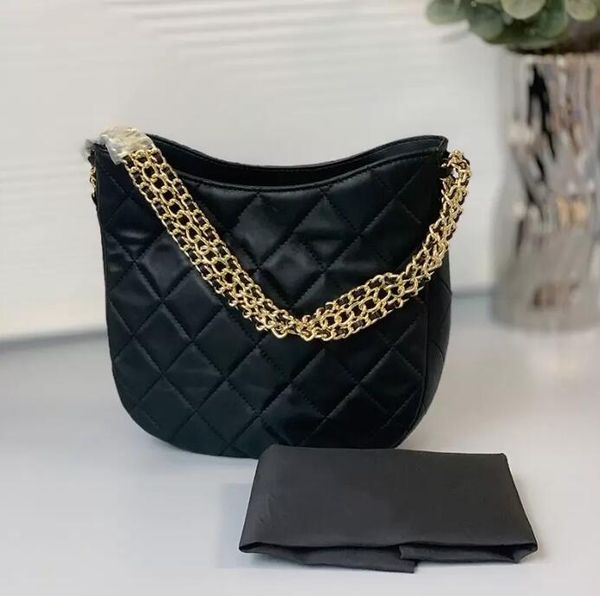 sw 22ss women girls classica quilted hobo black underarm bags gold metal hardware chain shoulder pocket turn lock lareg capacity outdoor sac
sw 22ss women girls classica quilted hobo black underarm bags gold metal hardware chain shoulder pocket turn lock lareg capacity outdoor sac