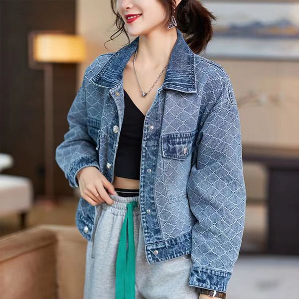 women's jackets versatile new jacquard design washed diamond short jean jacket loose jacket spring and autumn, Black;brown
women's jackets versatile new jacquard design washed diamond short jean jacket loose jacket spring and autumn, Black;brown