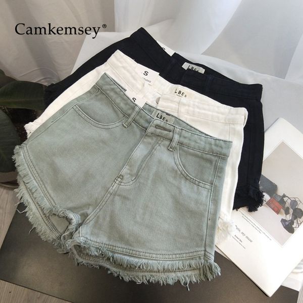 camkemsey summer denim short korean solid casual ed tassels mid waist jeans shorts party girls shorts y200822, White;black
camkemsey summer denim short korean solid casual ed tassels mid waist jeans shorts party girls shorts y200822, White;black