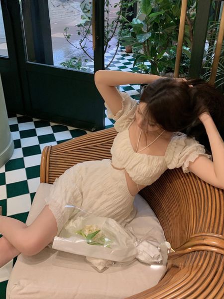 2 piece dress set pure color mini skirt short sleeve backless crop woman casual retro korea fashion suit summer 220719, White
2 piece dress set pure color mini skirt short sleeve backless crop woman casual retro korea fashion suit summer 220719, White