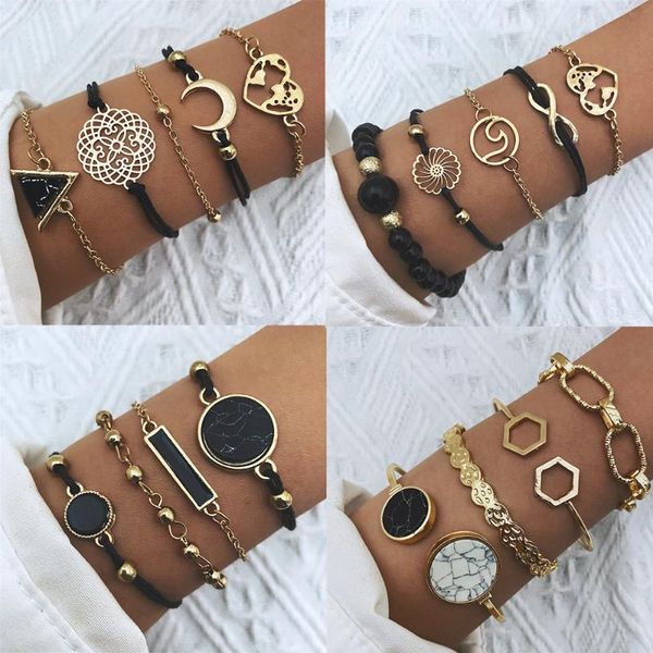 link, chain bohemian black turquoise pattern love map bracelet set for women shell hollow moon heart crystal charm bangle jewelry
link, chain bohemian black turquoise pattern love map bracelet set for women shell hollow moon heart crystal charm bangle jewelry