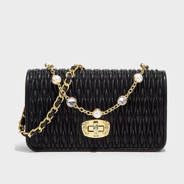 hbp women's bag 2022 new pleated pearl chain small square bags retro one-shoulder messenger small freshbag, Black;red
hbp women's bag 2022 new pleated pearl chain small square bags retro one-shoulder messenger small freshbag, Black;red