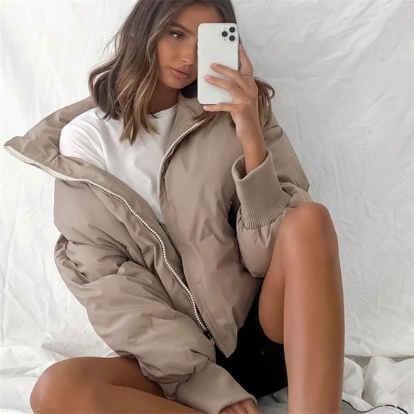 new autumn and winter fashion sports cotton padded coat women loose solid color stand collar long sleeve cotton padded jacket 201019, Black
new autumn and winter fashion sports cotton padded coat women loose solid color stand collar long sleeve cotton padded jacket 201019, Black
