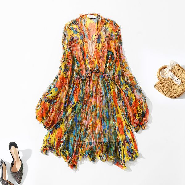 casual dresses french silk dress women's summer high-class temperament v-neck lantern sleeve lace up waist short skirt li, Black;gray
casual dresses french silk dress women's summer high-class temperament v-neck lantern sleeve lace up waist short skirt li, Black;gray