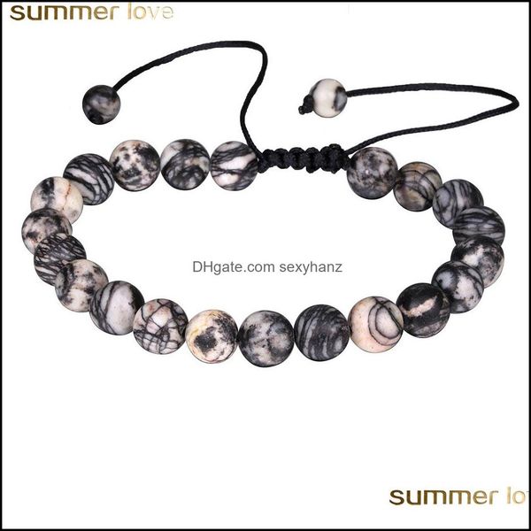 beaded strands bracelets jewelry handmade natural stone bead bracelet black network zebra beads rope braided for men women gifts drop deliv
beaded strands bracelets jewelry handmade natural stone bead bracelet black network zebra beads rope braided for men women gifts drop deliv